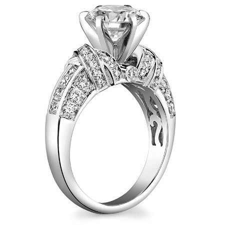 Wide Band Moissanite Engagement Ring