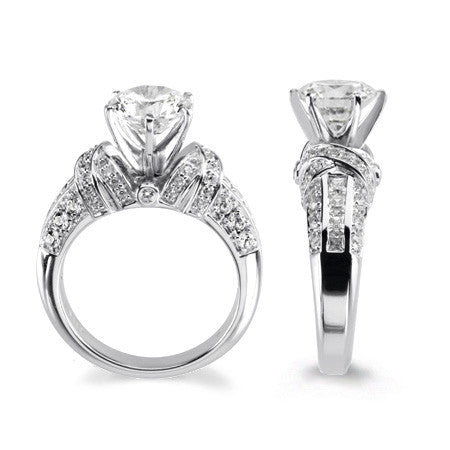 Wide Band Moissanite Engagement Ring