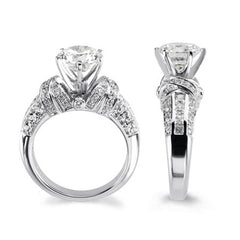 Wide Band Moissanite Engagement Ring