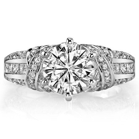 Wide Band Moissanite Engagement Ring