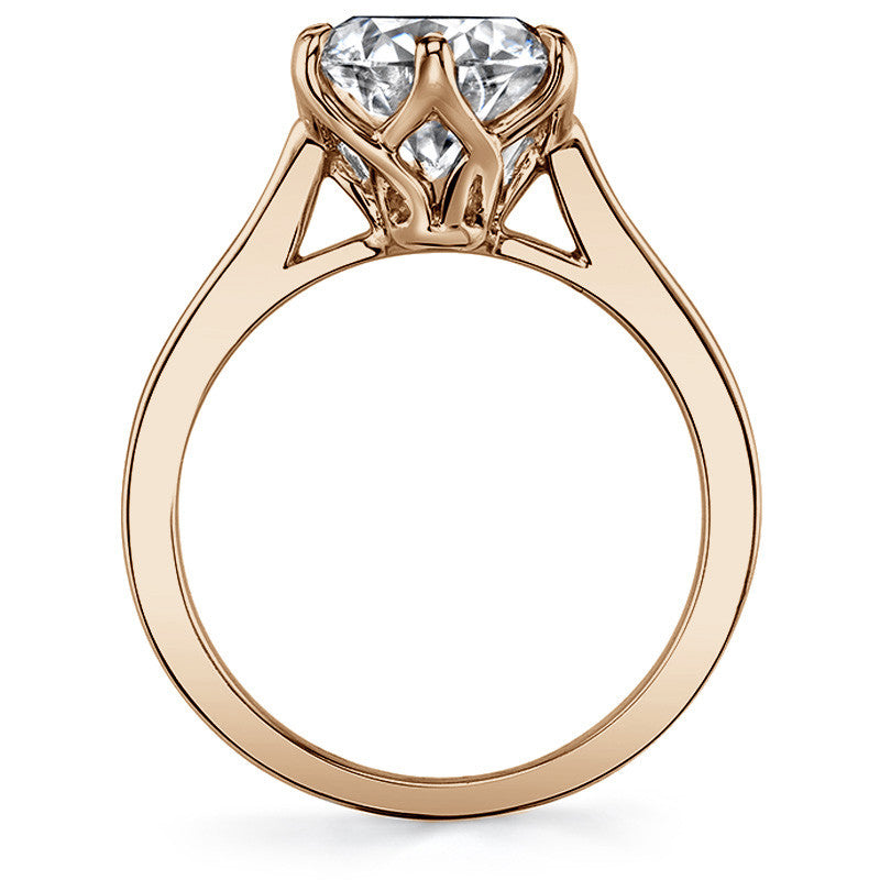 Round HA Cathedral Moissanite Solitaire with Woven Head