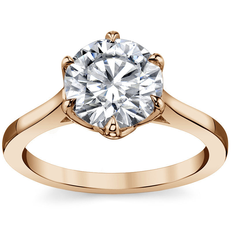 Round HA Cathedral Moissanite Solitaire with Woven Head