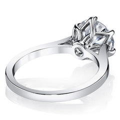 Round HA Cathedral Moissanite Solitaire with Woven Head