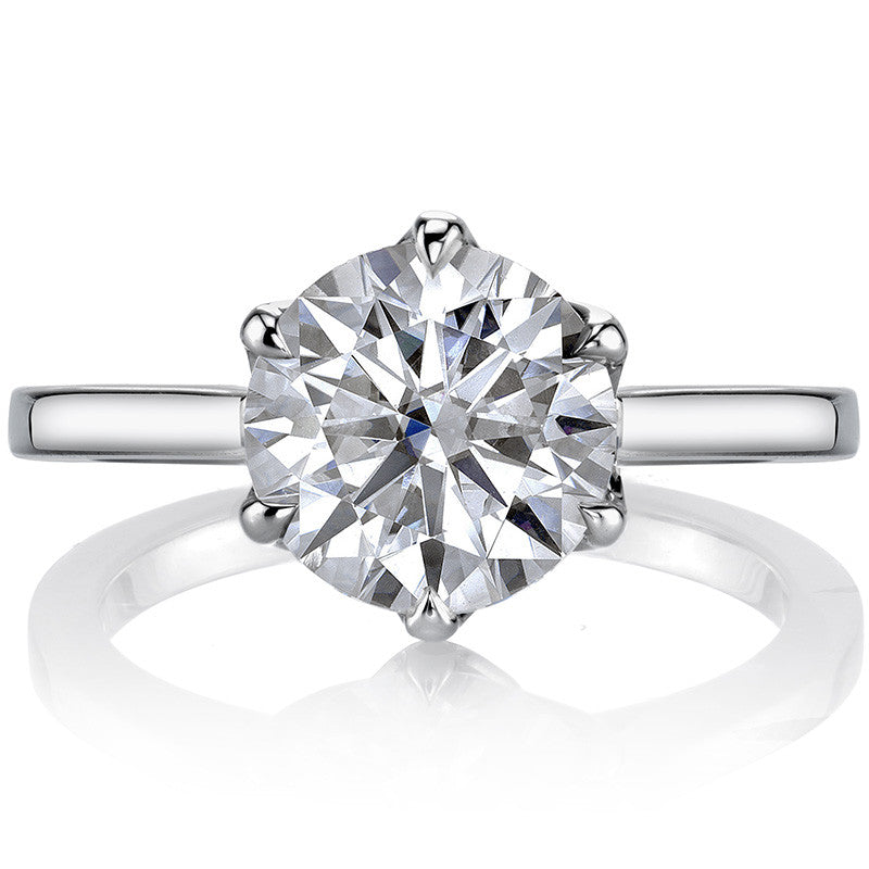 Round HA Cathedral Moissanite Solitaire with Woven Head