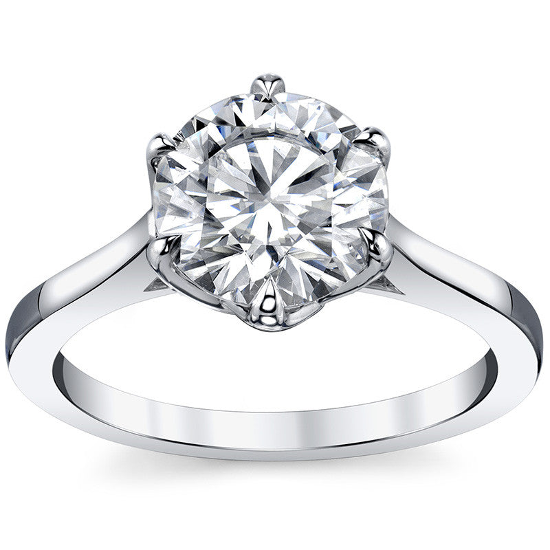 Round HA Cathedral Moissanite Solitaire with Woven Head
