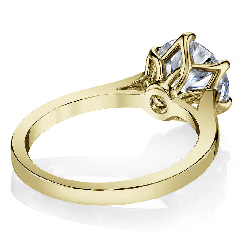 Round HA Cathedral Moissanite Solitaire with Woven Head