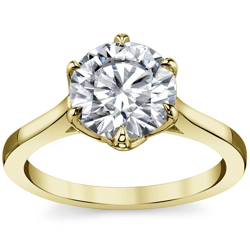 Round HA Cathedral Moissanite Solitaire with Woven Head