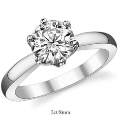 Round Brilliant Moissanite "Solstice" Solitaire Ring