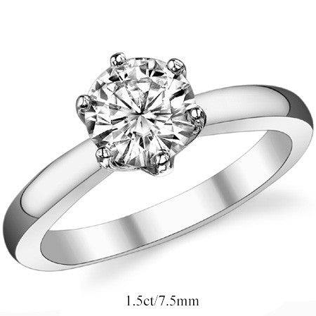 Round Brilliant Moissanite "Solstice" Solitaire Ring