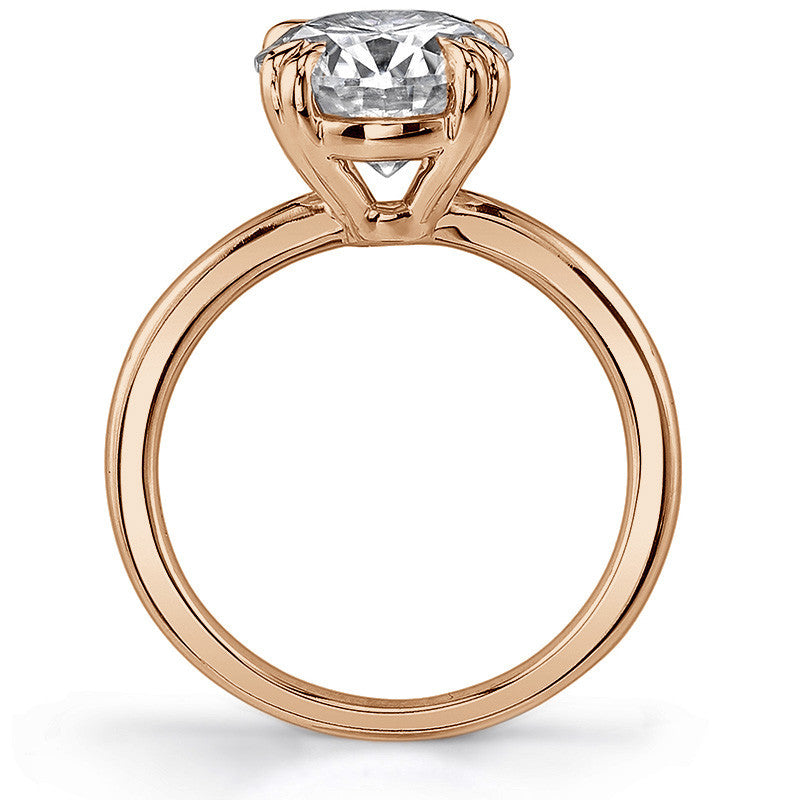 Round Brilliant Moissanite Solitaire Ring with Double Prongs