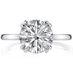 Round Brilliant Moissanite Solitaire Ring with Double Prongs