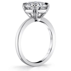 Round Brilliant Moissanite Solitaire Ring with Double Prongs