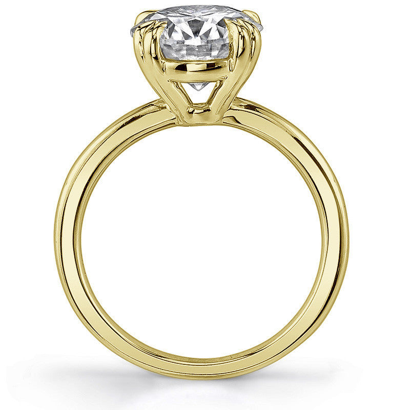Round Brilliant Moissanite Solitaire Ring with Double Prongs
