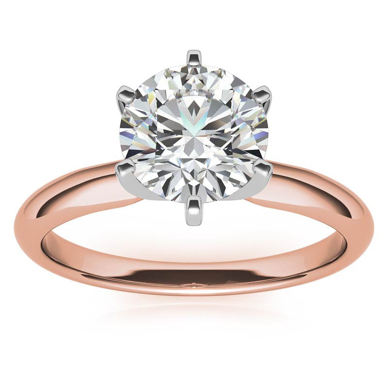6-Prong Round Brilliant Moissanite Solitaire Ring