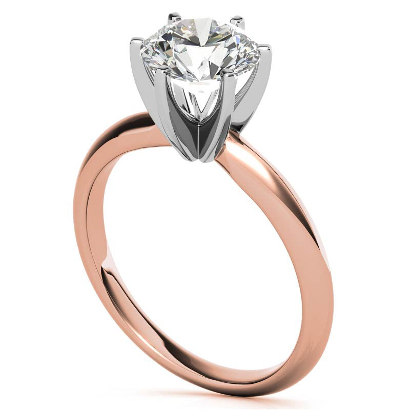 6-Prong Round Brilliant Moissanite Solitaire Ring