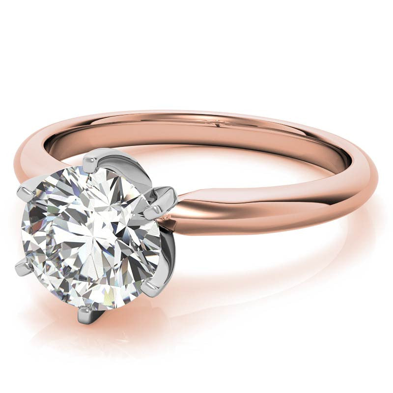 6-Prong Round Brilliant Moissanite Solitaire Ring