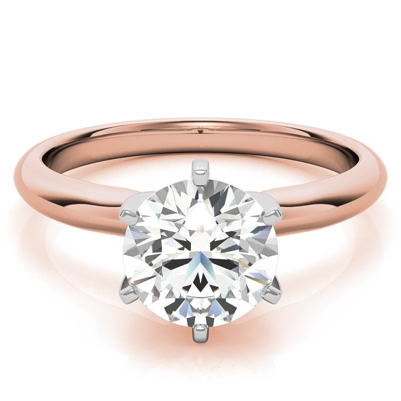 6-Prong Round Brilliant Moissanite Solitaire Ring