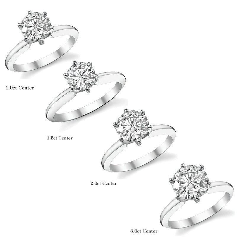 6-Prong Round Brilliant Moissanite Solitaire Ring
