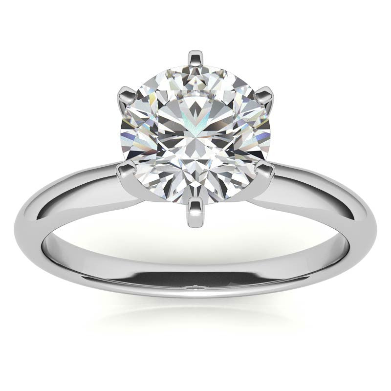 6-Prong Round Brilliant Moissanite Solitaire Ring