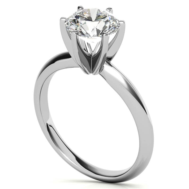6-Prong Round Brilliant Moissanite Solitaire Ring