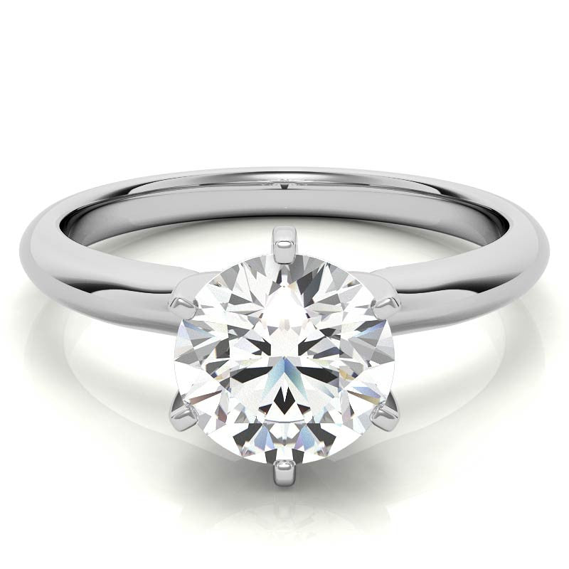 6-Prong Round Brilliant Moissanite Solitaire Ring