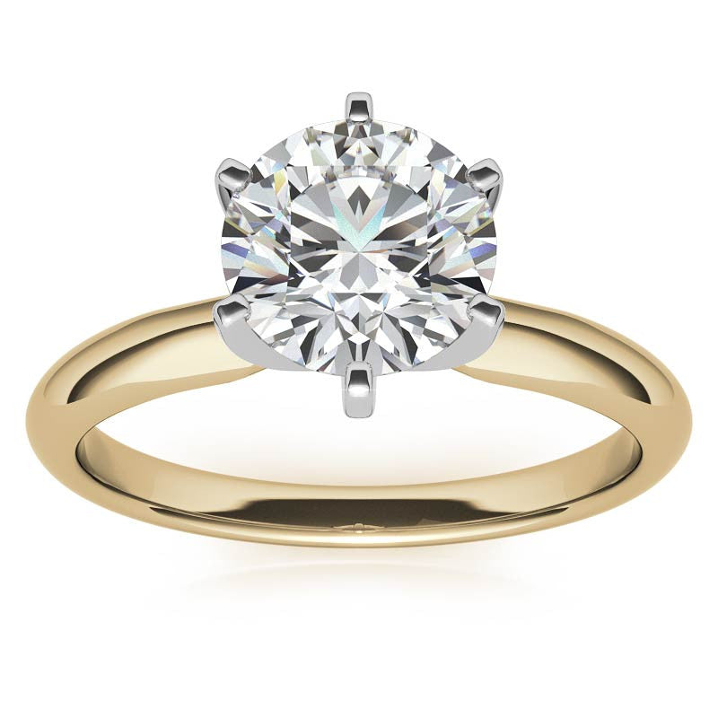 6-Prong Round Brilliant Moissanite Solitaire Ring