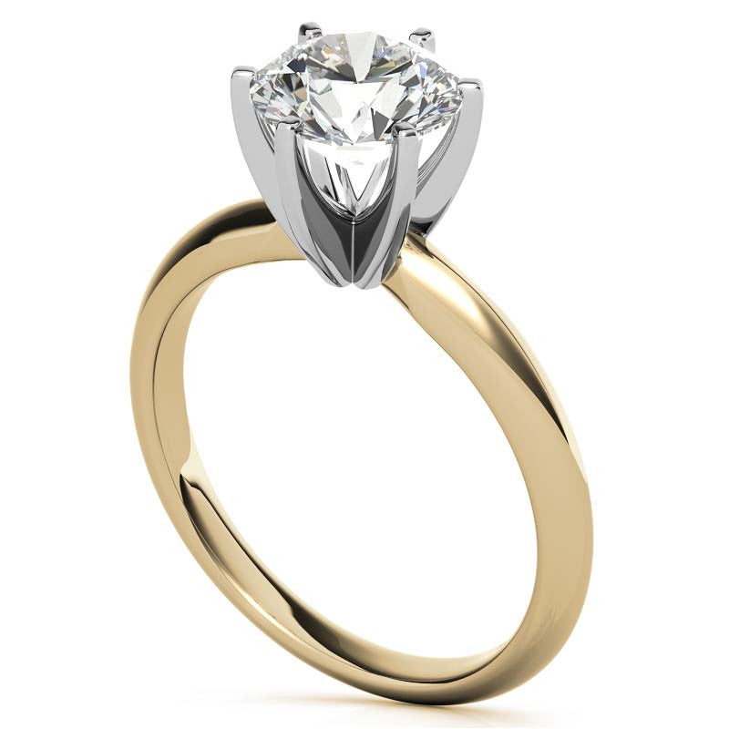 6-Prong Round Brilliant Moissanite Solitaire Ring