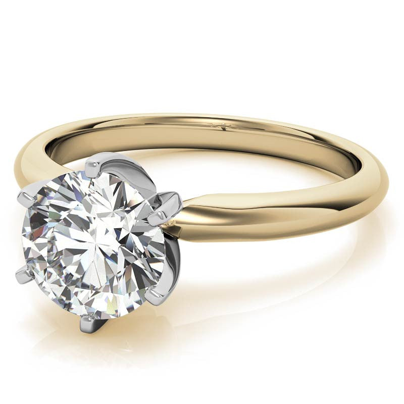 6-Prong Round Brilliant Moissanite Solitaire Ring