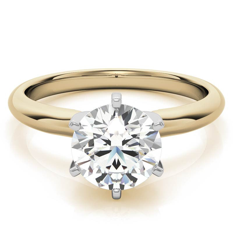 6-Prong Round Brilliant Moissanite Solitaire Ring
