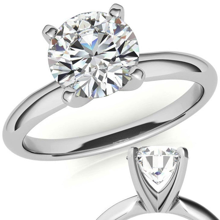 Round Brilliant Moissanite 4-Prong Solitaire Ring (2.5mm)