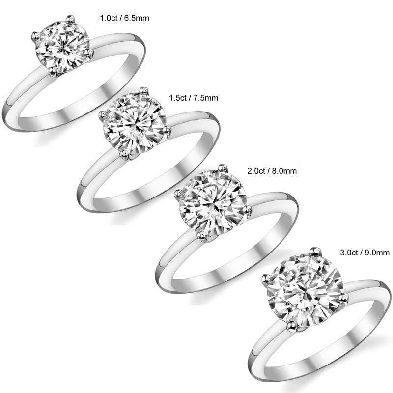 Round Brilliant Moissanite 4-Prong Solitaire Ring (2.5mm)