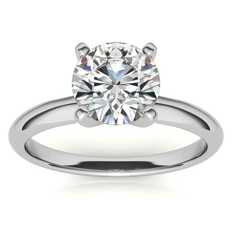 Round Brilliant Moissanite 4-Prong Solitaire Ring (2.5mm)