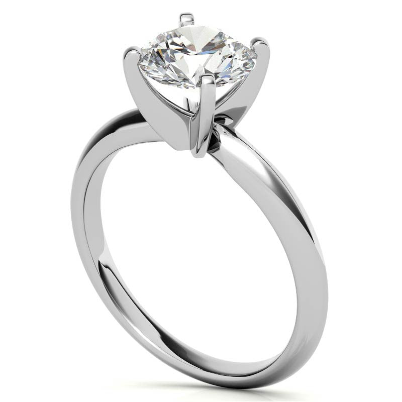 Round Brilliant Moissanite 4-Prong Solitaire Ring (2.5mm)