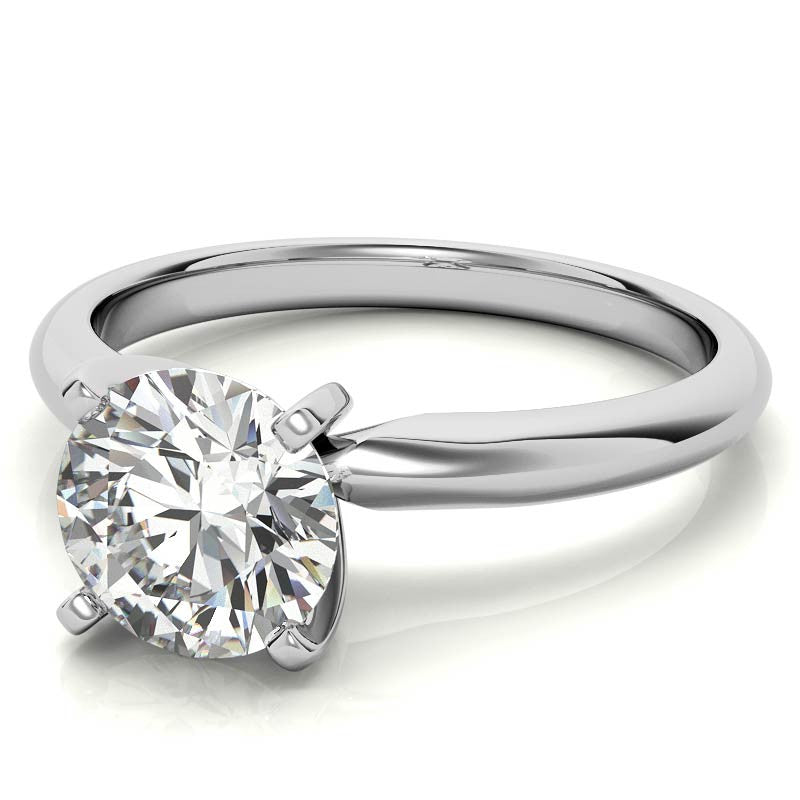 Round Brilliant Moissanite 4-Prong Solitaire Ring (2.5mm)