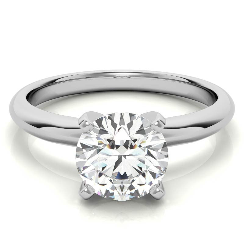 Round Brilliant Moissanite 4-Prong Solitaire Ring (2.5mm)
