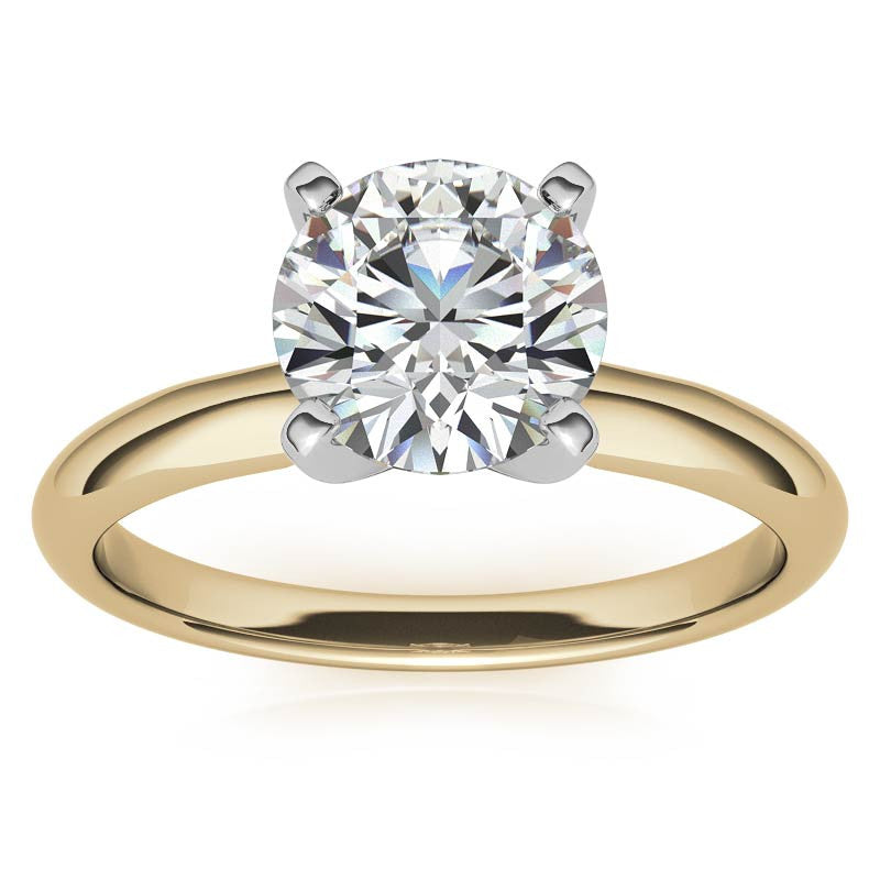 Round Brilliant Moissanite 4-Prong Solitaire Ring (2.5mm)