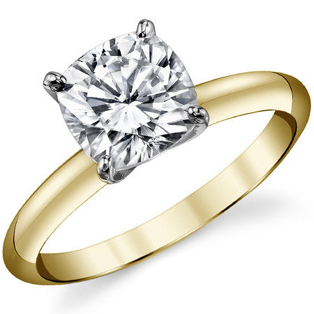 Cushion Moissanite 4-Prong Solitaire Ring