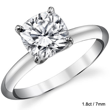 Cushion Moissanite 4-Prong Solitaire Ring