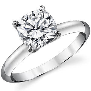 Cushion Moissanite 4-Prong Solitaire Ring