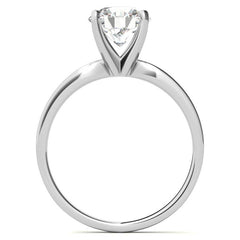 Flat Shoulder 4-Prong Round Brilliant Moissanite Solitaire Ring