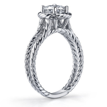 Round Brilliant Moissanite Rope Solitaire Ring