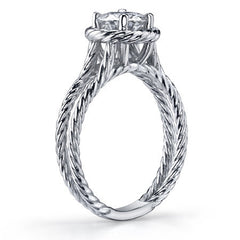 Round Brilliant Moissanite Rope Solitaire Ring