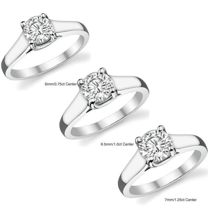 Round Moissanite Trellis Solitaire Ring