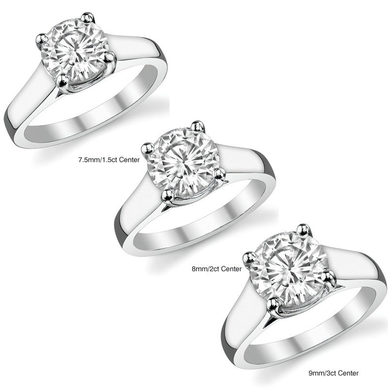 Round Moissanite Trellis Solitaire Ring