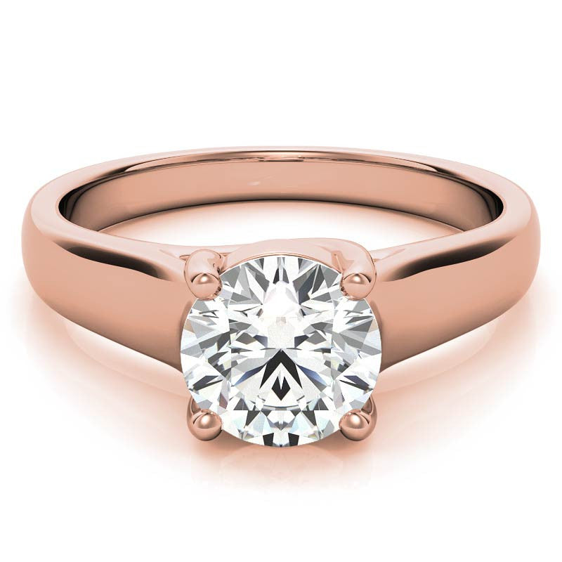 Round Moissanite Trellis Solitaire Ring