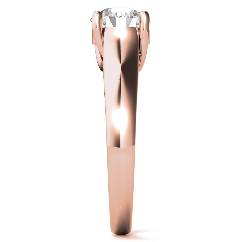 Round Moissanite Trellis Solitaire Ring