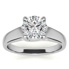 Round Moissanite Trellis Solitaire Ring
