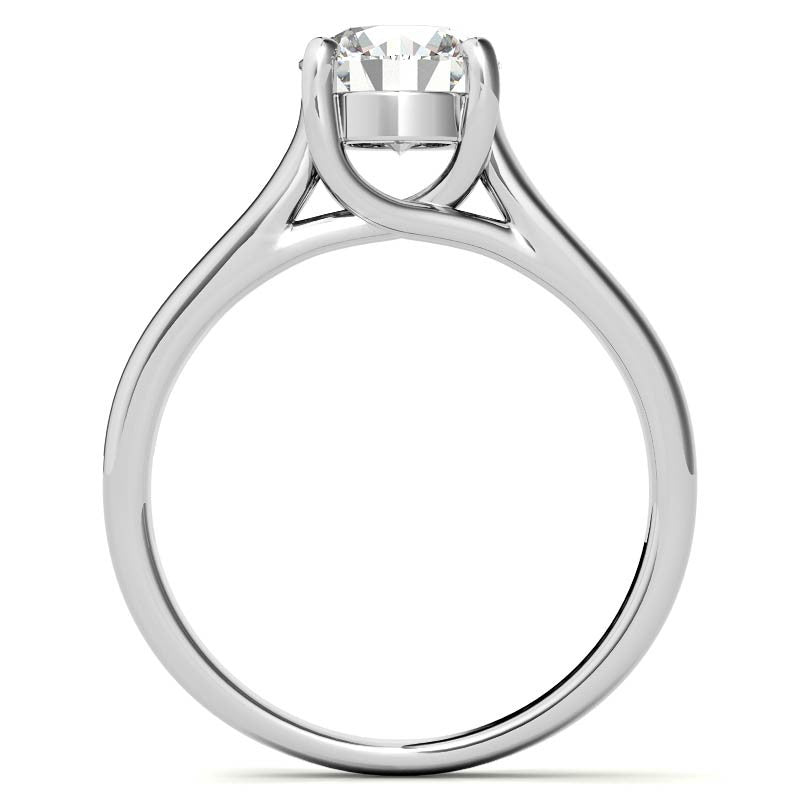 Round Moissanite Trellis Solitaire Ring