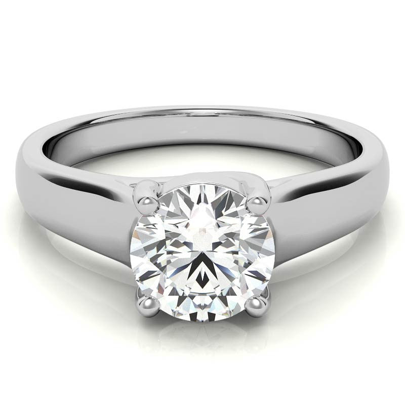 Round Moissanite Trellis Solitaire Ring