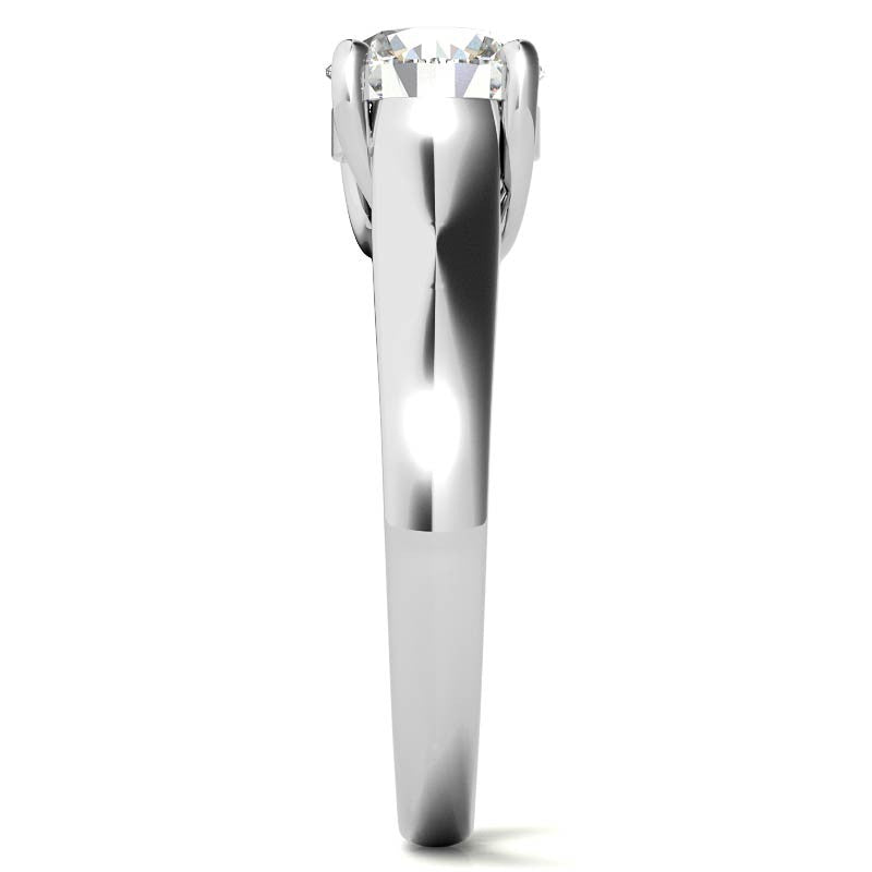 Round Moissanite Trellis Solitaire Ring
